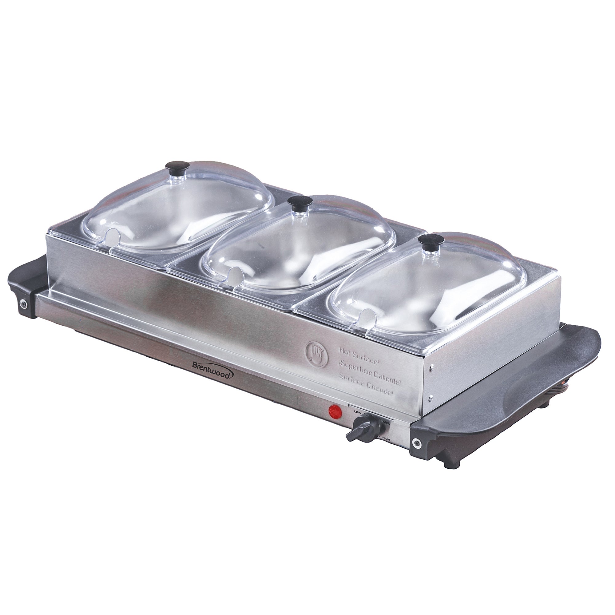 4.5 Quart 3 Pan Buffet Server and Warming Tray