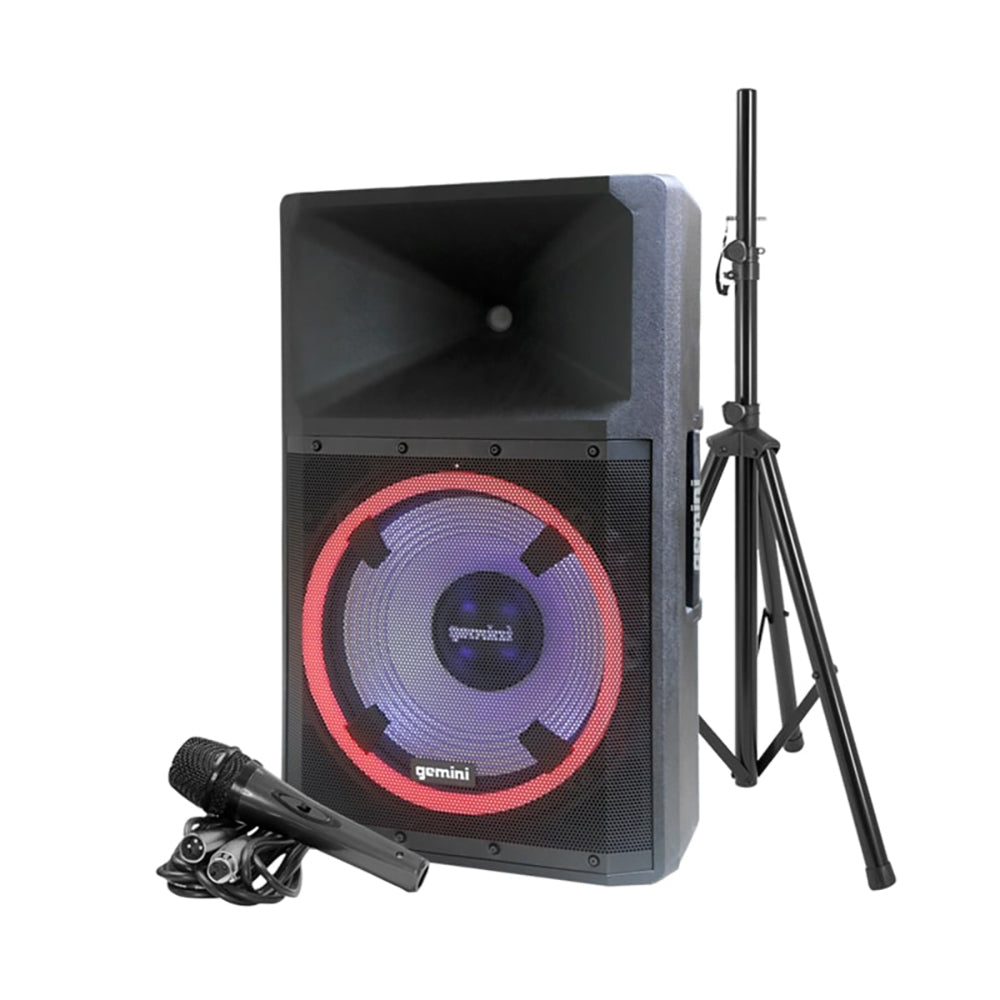 GSP‑L2200PK, 15″ 2,200 W Bluetooth PA Party Speaker System with Stand & Mic