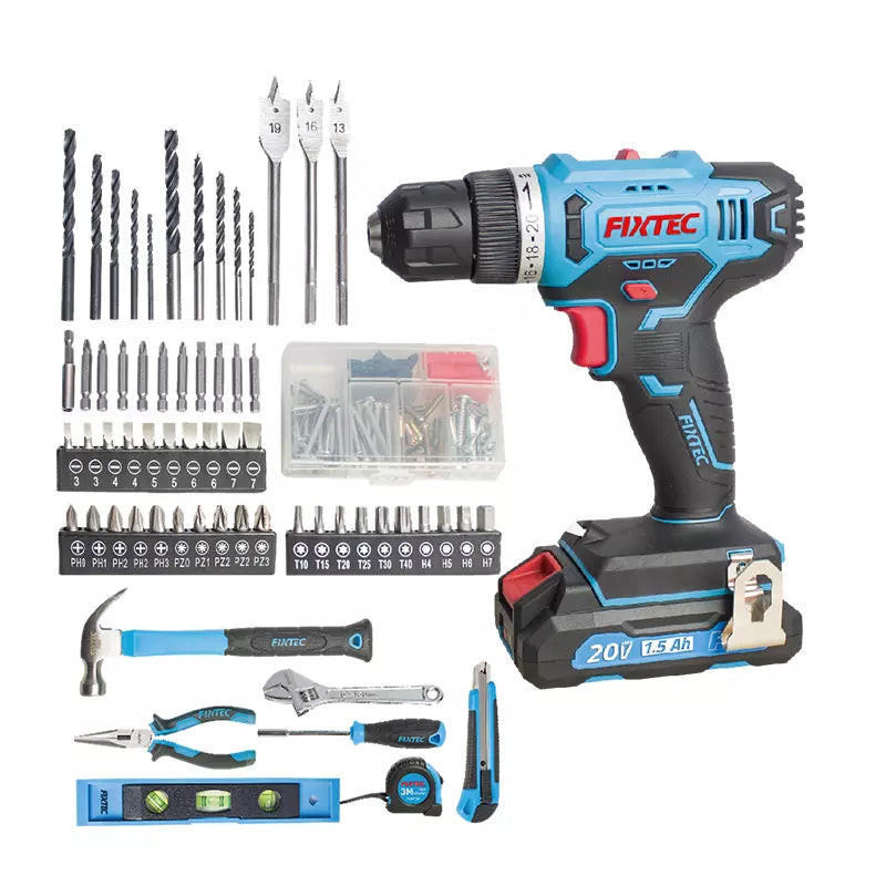 20V cordless Drill Kit with Battery, Charger & 221 Piece Accessory Kit