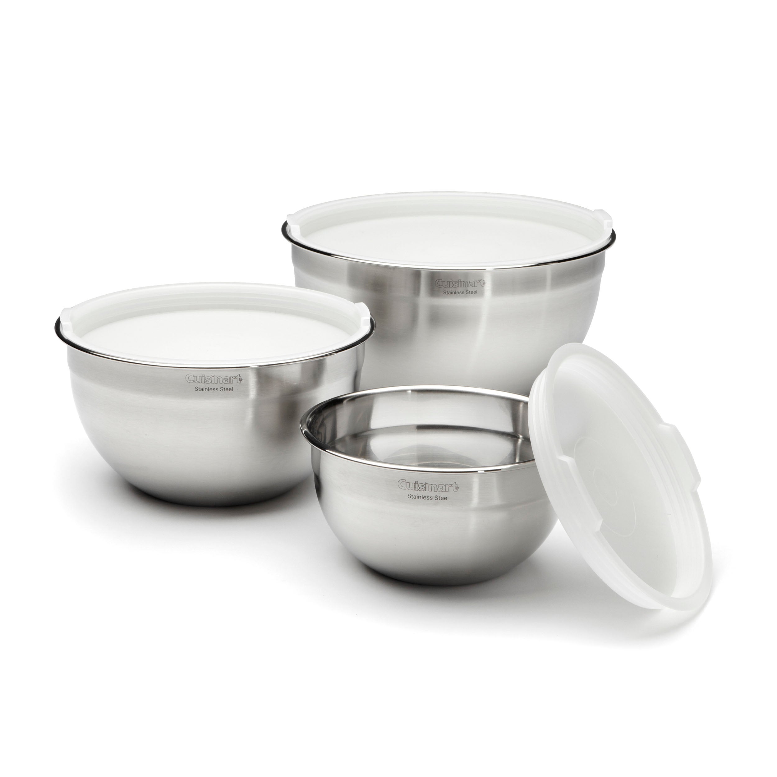 3-Piece Stainless Steel Mixing Bowls with Lids