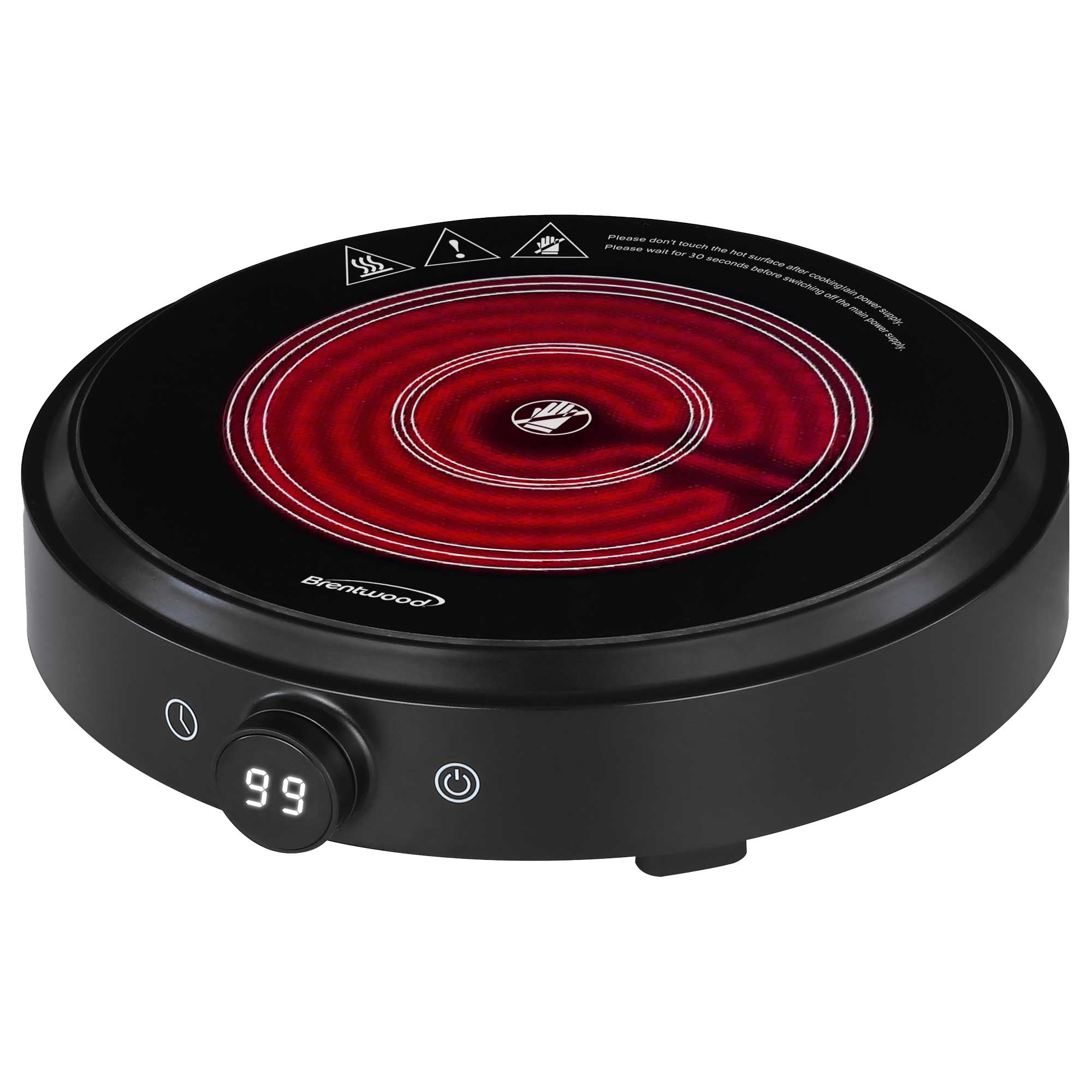 Select 1500w 10-Inch Countertop Infrared Single Burner with Digital Touch Buttons