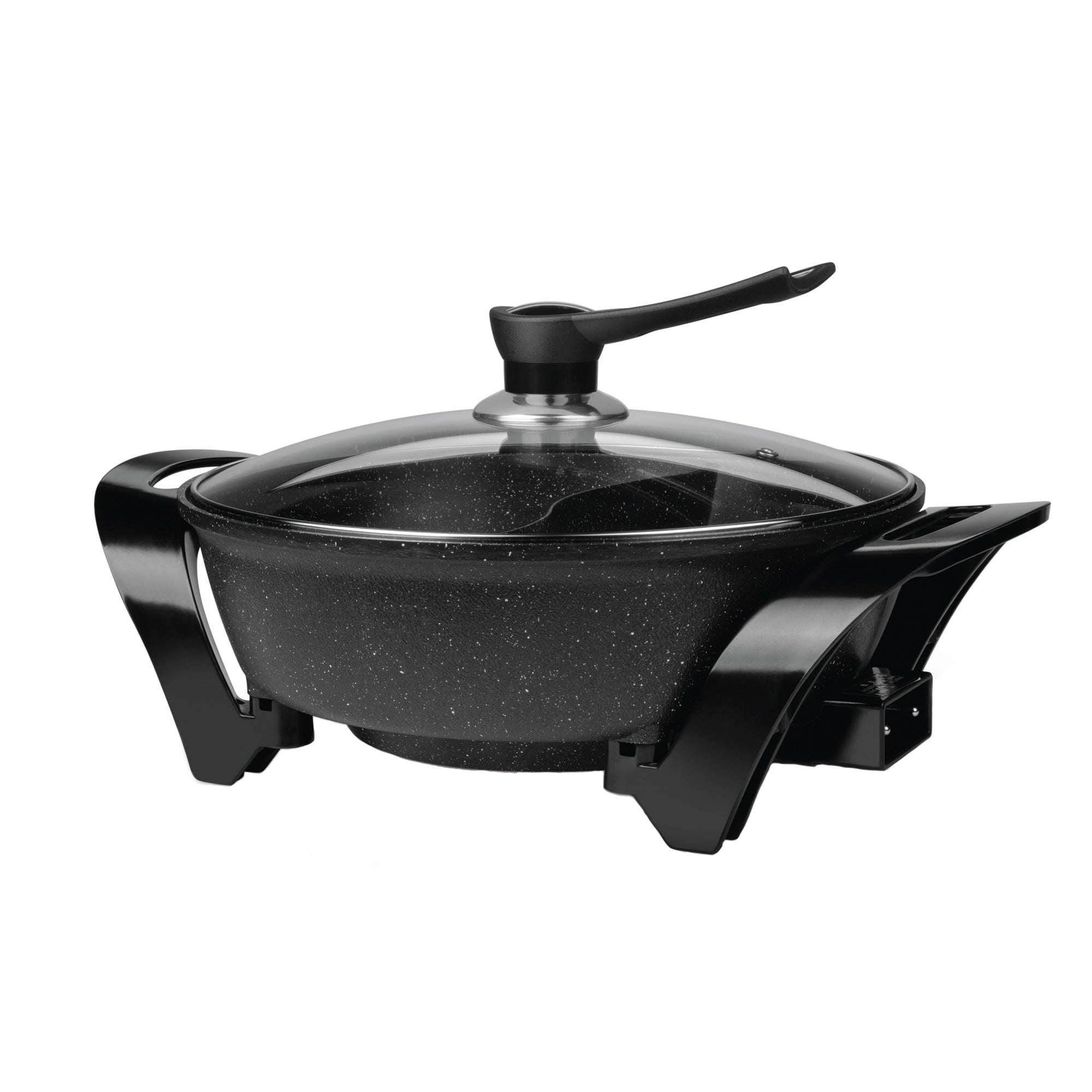 Electric Non-Stick 6-Quart Shabu Shabu Pot with Divider