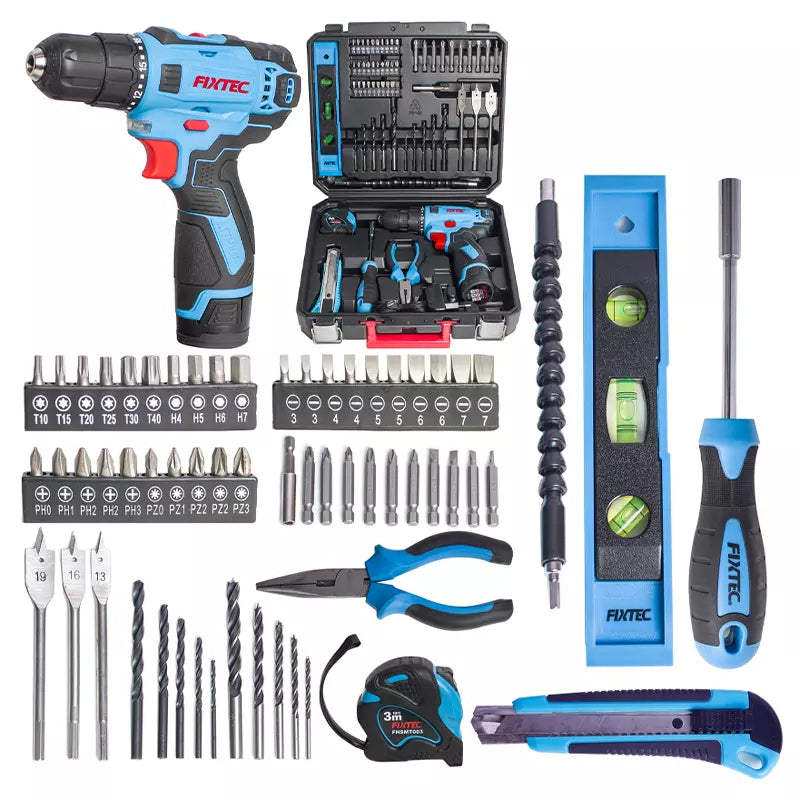 12V cordless Drill Kit with Battery, Charger & 60 Piece Accessory Kit