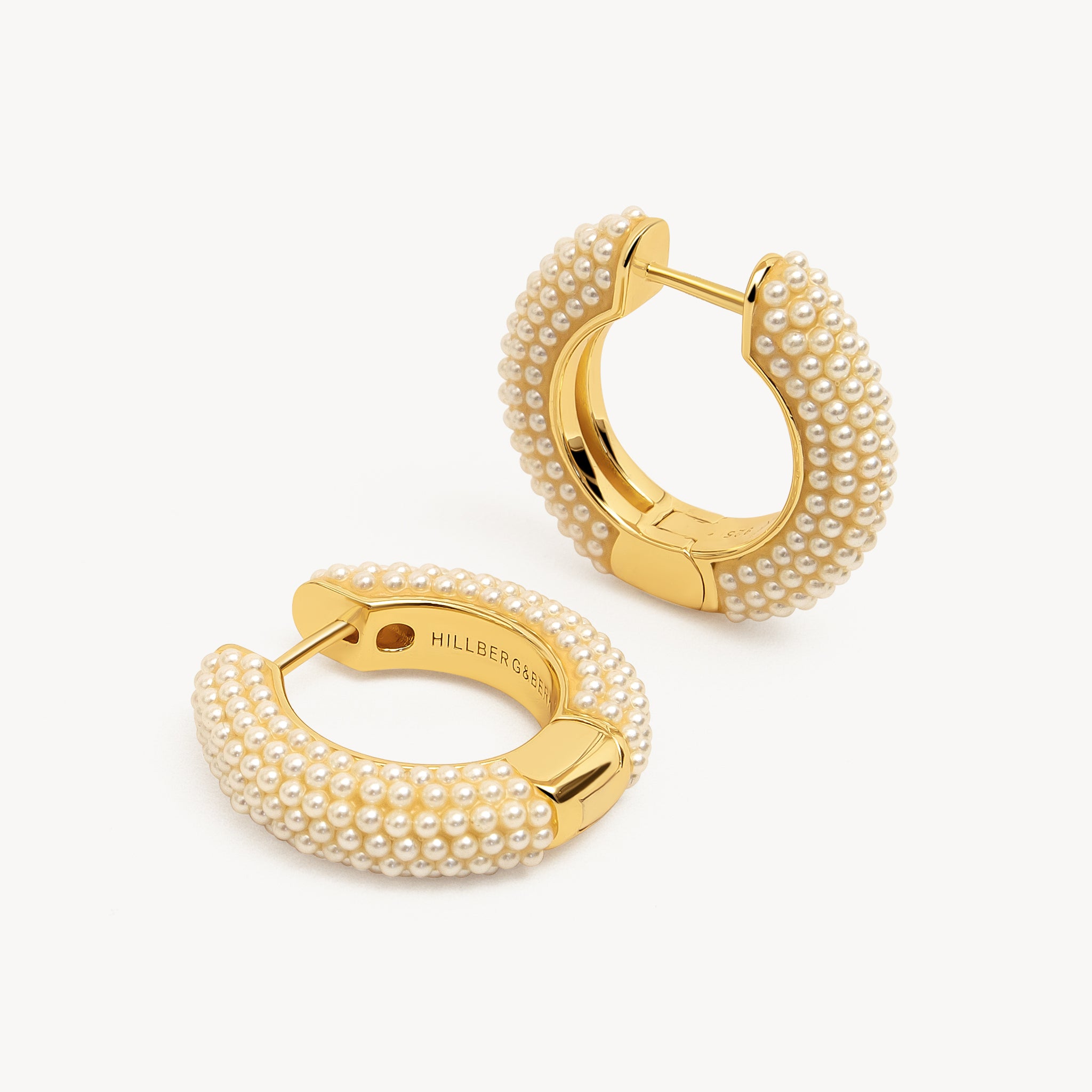 Medium Pearl Hoop Earrings