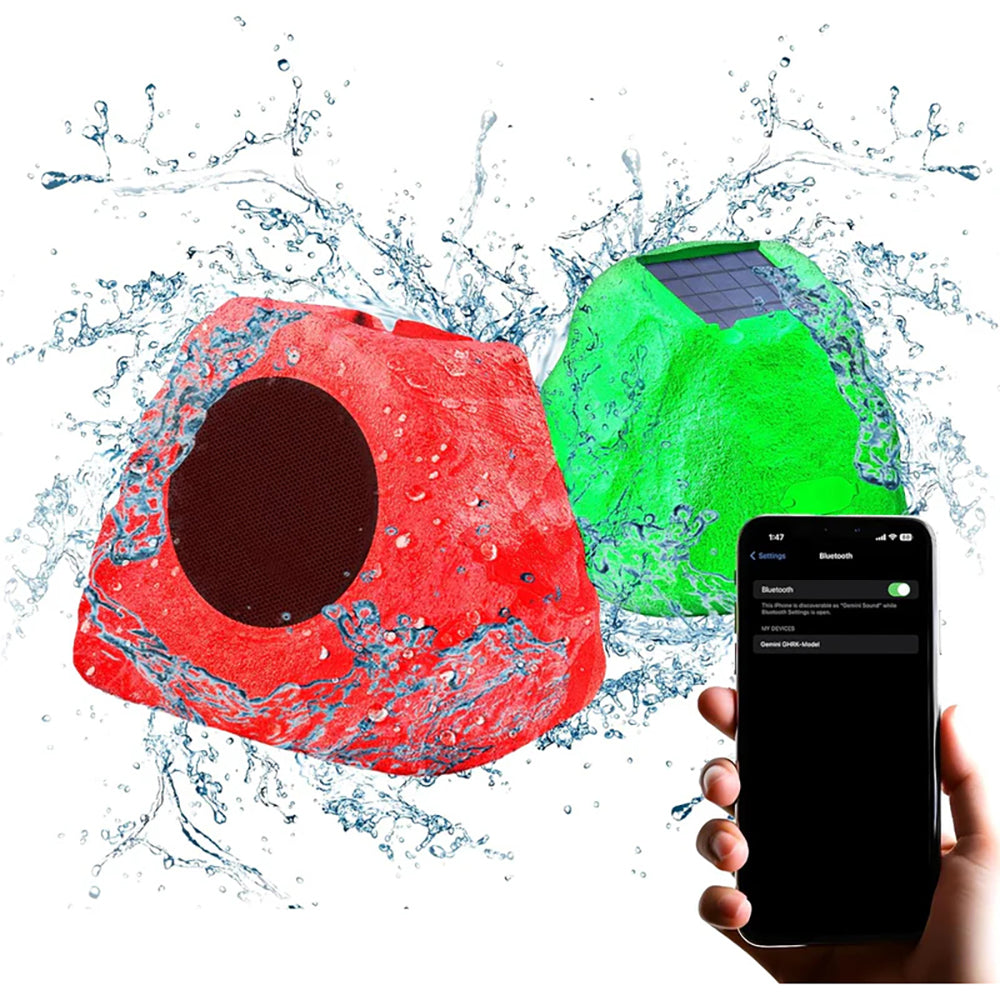 GHRK‑500LTMS‑PR Portable Solar-Powered Bluetooth Rock Speakers