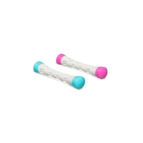 Totally Pooched Chew n' Squeak Stick, Foam Rubber, Small, 8.5", Grey / Teal (Bundle Component)